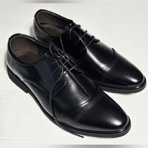 Black Men's Dress Shoes Casual Oxford Business Lace-up Derby Formal Shoes 8.5